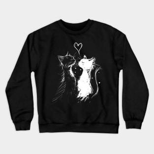 The cat Lovers | valentines black and white cats Crewneck Sweatshirt